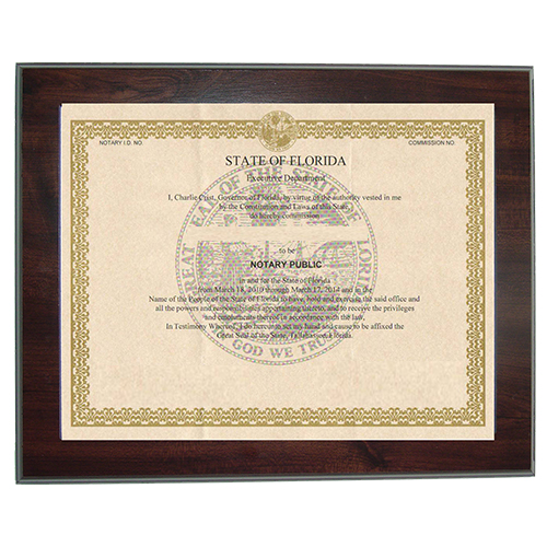 Maine Notary Commission Certificate Frame 8.5 x 11 Inches